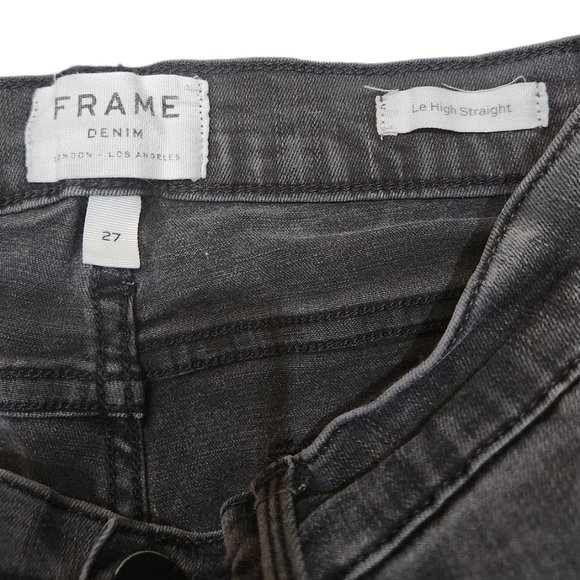 Frame Denim Black Le High Straight Fit Ankle Pants Jeans Size 27 - Picture 9 of 10